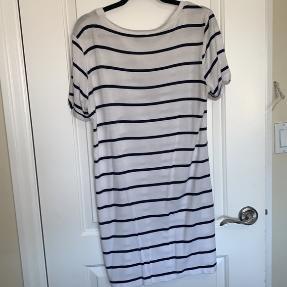 White and navy blue stripped dress - Picture 2 of 3